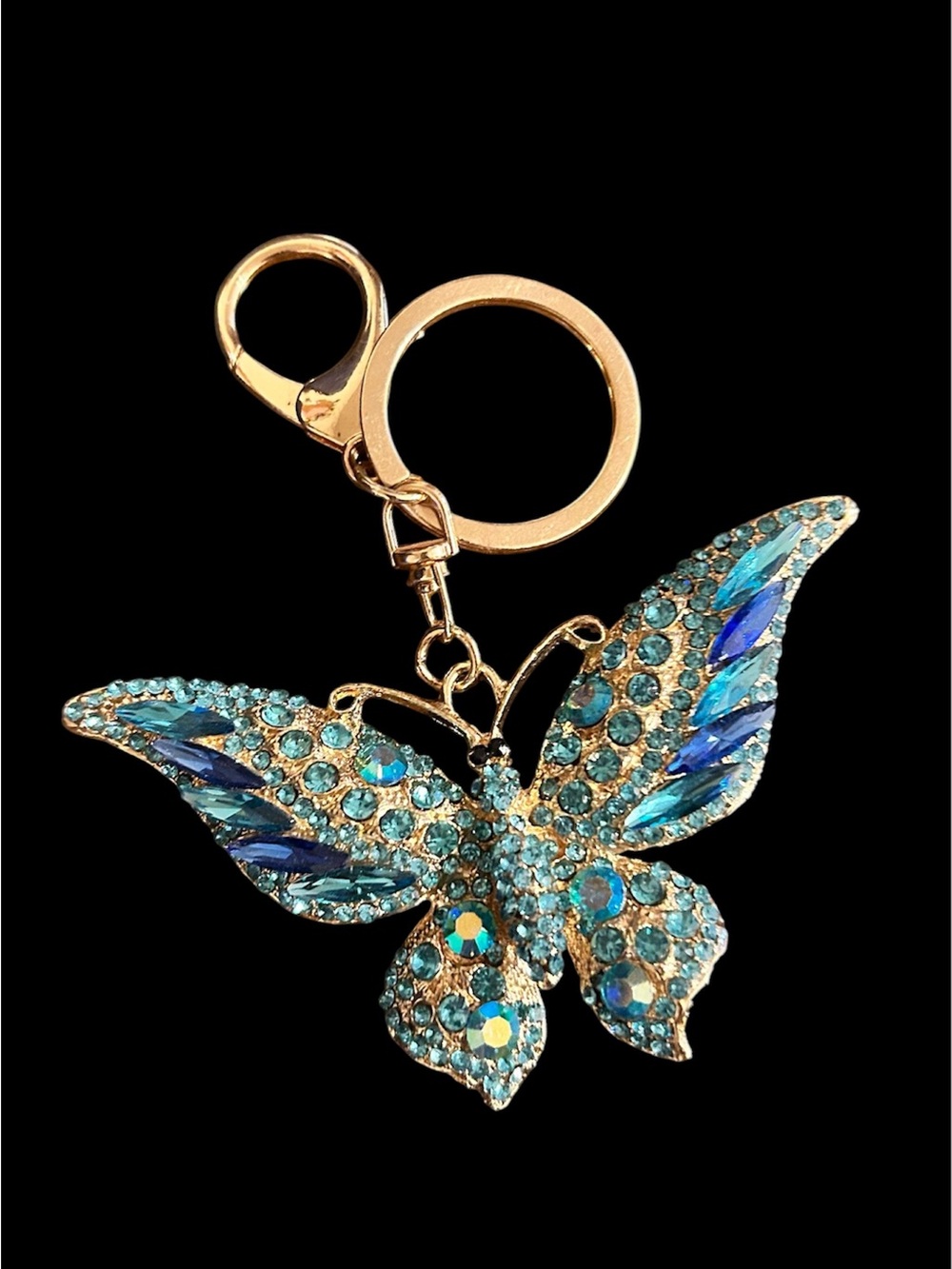 Blue Crystal Butterfly Keychain Charm - Women Jewelry